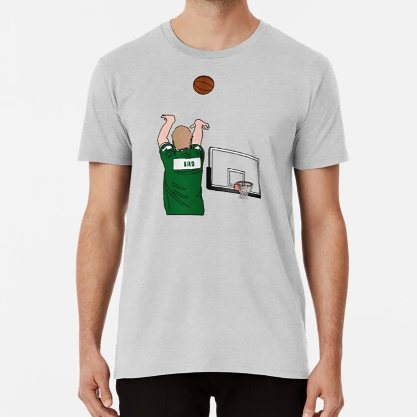 

Bird 3-Point Warm Up Shoulder Cannon T shirt larry bird boston bird larry legend