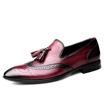 

Fashion Wedding shoes for men dress shoes Plus size 36-47 formal oxford shoes for men Genuine Leather shoes men chaussure homme