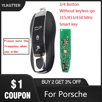 

YLKGTTER 315/433/434 MHz Smart Remote Key For Porsche Panamera Macan Cayman 911 918 Spyder Cayenne Half Smart Keyless-go Key Fob