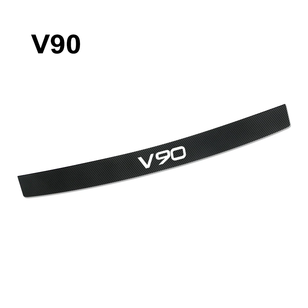 Авто задний бампер Защита багажника из углеродного волокна защитная наклейка для Volvo S60 XC90 V40 V50 V60 S90 V90 XC60 XC40 AWD автомобильные аксессуары - Название цвета: For V90