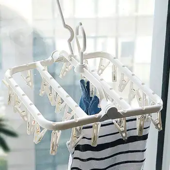 

Windproof Underwear Clip Hanger Sock Hanger Foldable Anti-Skid Clothes Drying Rack