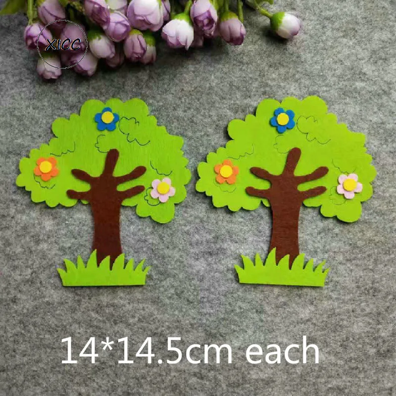 Felt Non Woven Green Tree Leaves Patch Kindergarten School Wall Decoration Kids Classroom Handwork Diy Crafts Accessories Patch