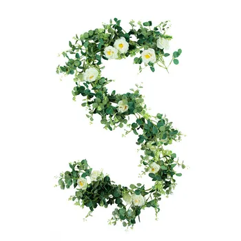 

Eucalyptus Rattan Faux Flower Bundle Evergreen tree artificial Flower Plants home wall Wedding Party Decor valentines gift