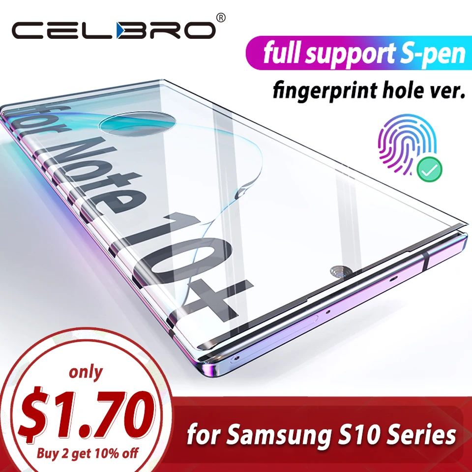 Закаленное стекло для Samsung Galaxy Note 10 S10 S20 Plus S10e защита экрана полное покрытие