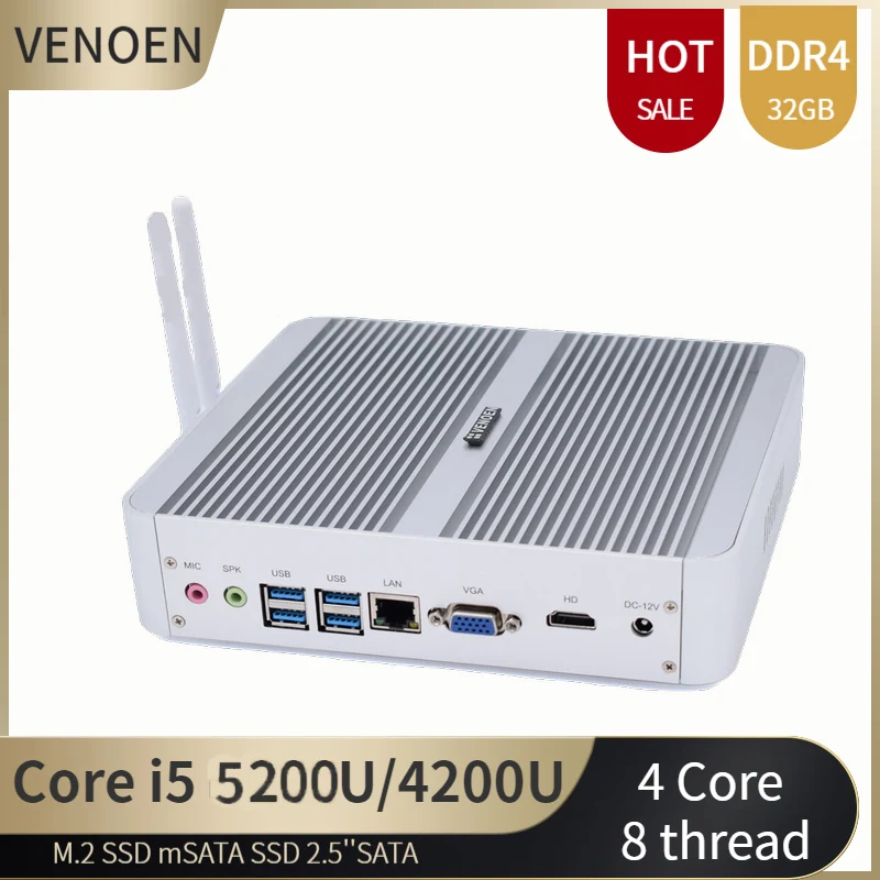 8th Gen cpu Kaby Lake Мини ПК Intel i3 6006U i5 7200U i7 4500U ddr4 VGA USB3.0 4k HTPC 300M WiFi BT3.0 маленький настольный