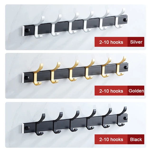 Creative Hook Wall Mounted Coat Hook Bathroom Rack Coat And Hat Free Punching Storage Rack for Clothes Hats Towels Keys 4