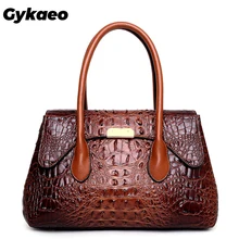Gykaeo, зимняя женская уличная мода, сумки через плечо, женские сумки известных брендов, зеленая крокодиловая сумка на плечо