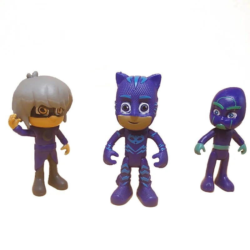 6pcs /set Cartoon Pj Mask 2018 Character Pj Masks Catboy OwlGilrs Gekko Masks Figures Anime Figure Toys for Children Gift S08