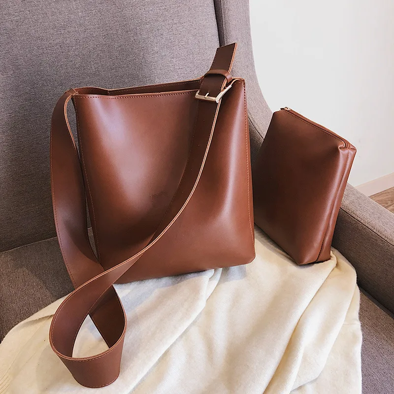 

Large Bag Woman 2019 New Retro Pu Soft Leather Single Shoulder Bag Large Capacity Oblique Satchel Bag