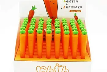 

korea cartoon carrot pencil Eraser School Supply Rubber Eraser art drawing Rubber office cleaning eraser kids gift 48pc/lot