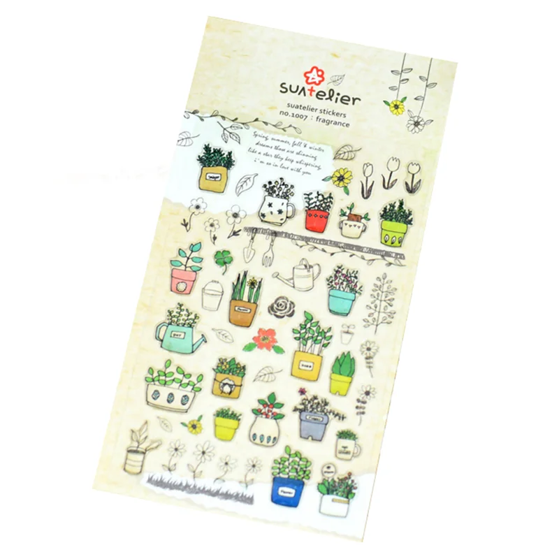 1pc Kids Stickers Potted Plants DIY Scrapbooking Decoration on Laptop Notebook Message Toys for Children Classic | Игрушки и хобби