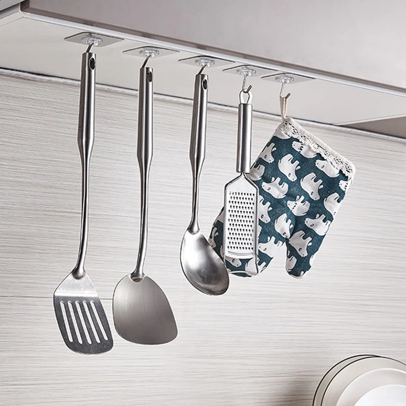 Hanger Hook Transparent Strong Adhesive Wall Hangers Hooks Vacuum Suction Cup Heavy Bathroom Stainless Steel Hanger