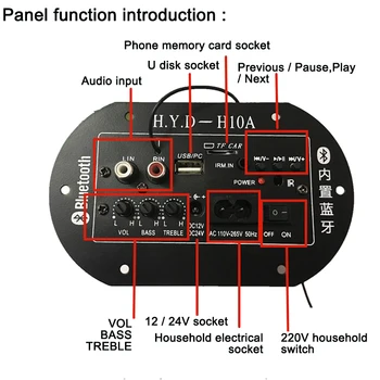 

Subwoofer Amplifier Board Amplifiers Audio Board Amplificador Built-in Bluetooth FM Radio 220V 12V 24V Digital IC Tube