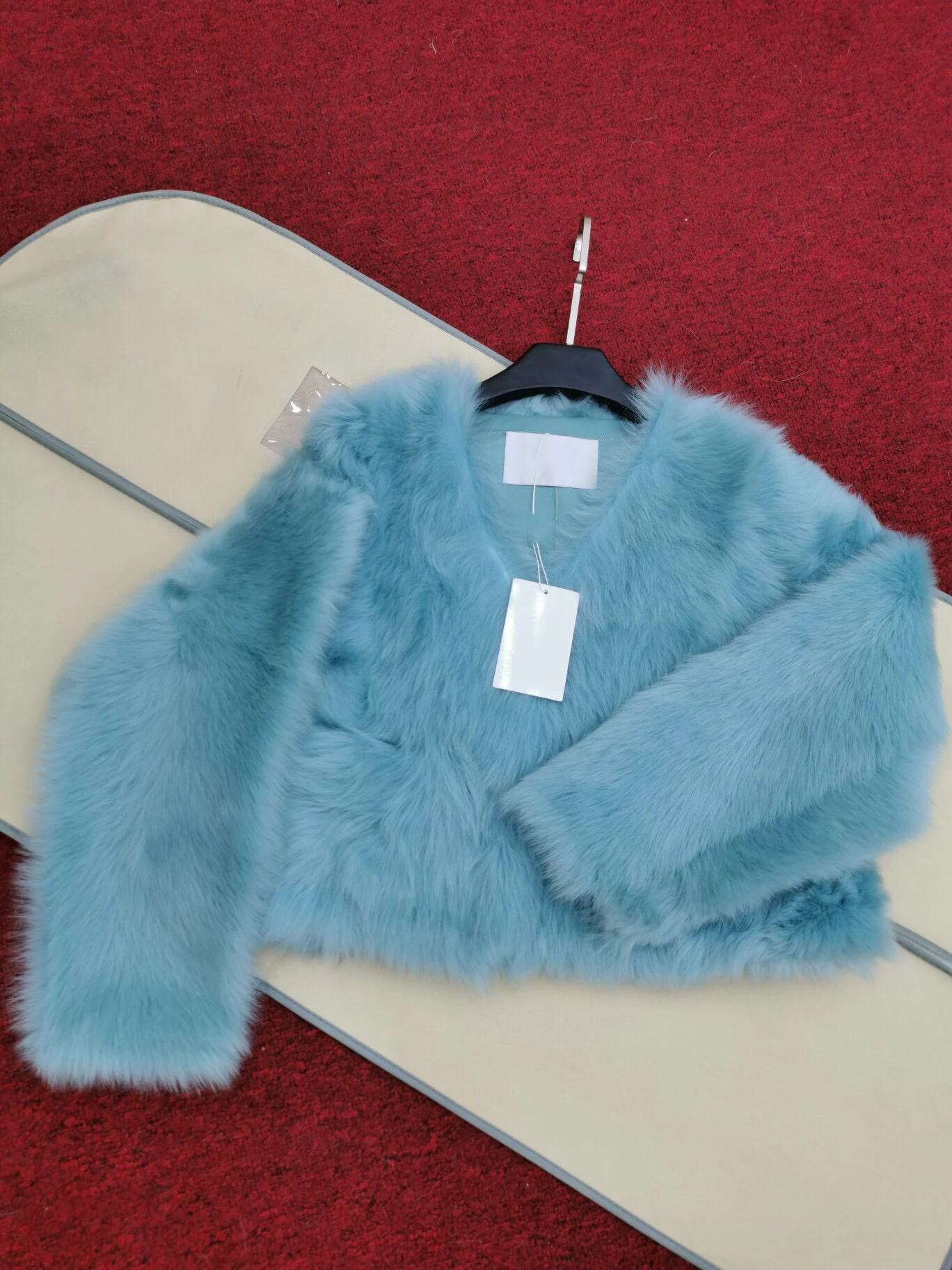 2010 New Arrival Spring Clothes Women High Quality Wool Sheepskin White Brown Turquoise Jacket Fashion V Neck Thick Fur Coat