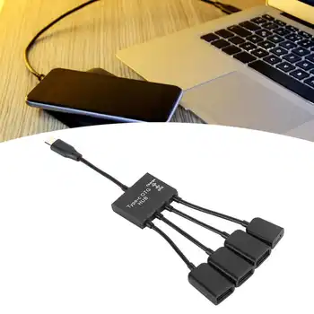 

USB 2.0 OTG Charge Hub Type-C 3.1 Multifunctional Cord Adapter Splitter 4 In 1 USB Host Splitter for Desktop Computer Laptop
