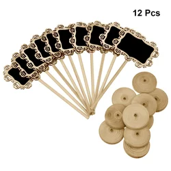 12pcs Mini Quadros negros Blackboard Quadro Escavado com Suporte para Sinais da Placa Da Mensagem