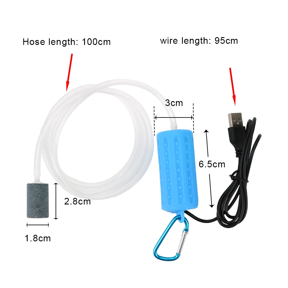 Aquarium Fish Tank Oxygen Air Pump Portable Aquatic Terrarium Filter Mute Energy Saving Supplies Mini USB Fish Tank Accessories 5