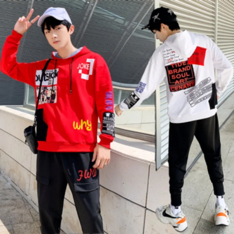 

Two-Piece Set Students Spring, Autumn And Winter Men's Korean-style Trend Coat Long-sleeve Sportswear Teenager Casual Hoodie Sui