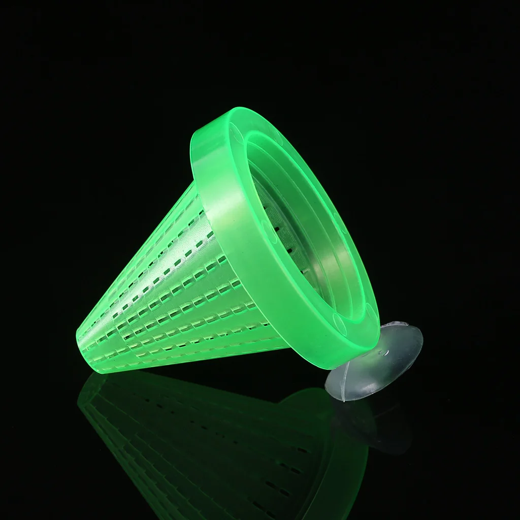 

Aquarium Fish Feeder Red Worm Feeding Cup Fish Tank Plastic Funnel Feeder With Suckers