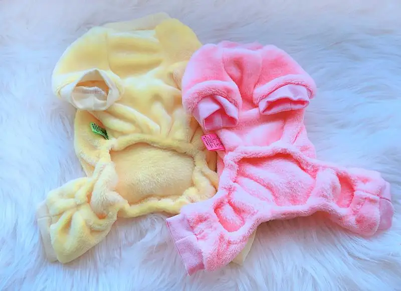 Розовый желтый теплый комбинезон для собак с карманом четыре ноги одежда для домашних животных с курицей животные напечатанные Плюшевый комбинезон осень и зима