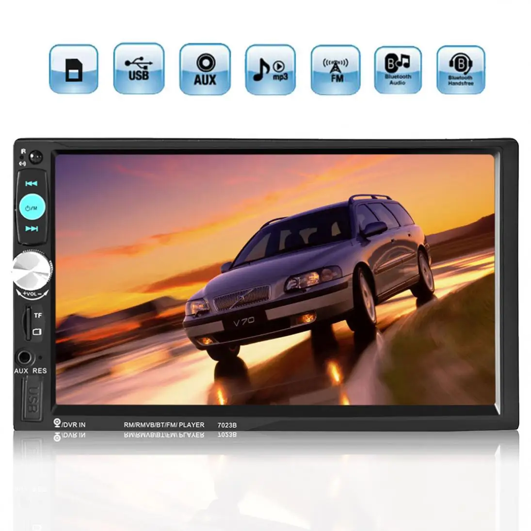 7 дюймов Сенсорный экран 2din автомобильный Радио Стерео Bluetooth/AUX/SD/FM/USB MP5 игроков