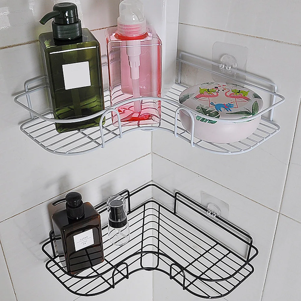 

Space Saving Bathroom Storage Shelf Shampoo Soap Cosmetic Holder Shelves Bathroom Accessories Storage Organizer Rack Holder