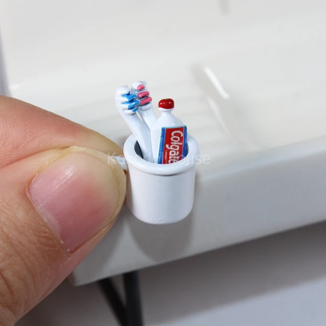 1/6 1/12 dollhouse miniature mini cup toothpaste toothbrush for ob11 blyth barbies pullip doll house furniture accessories toy 4