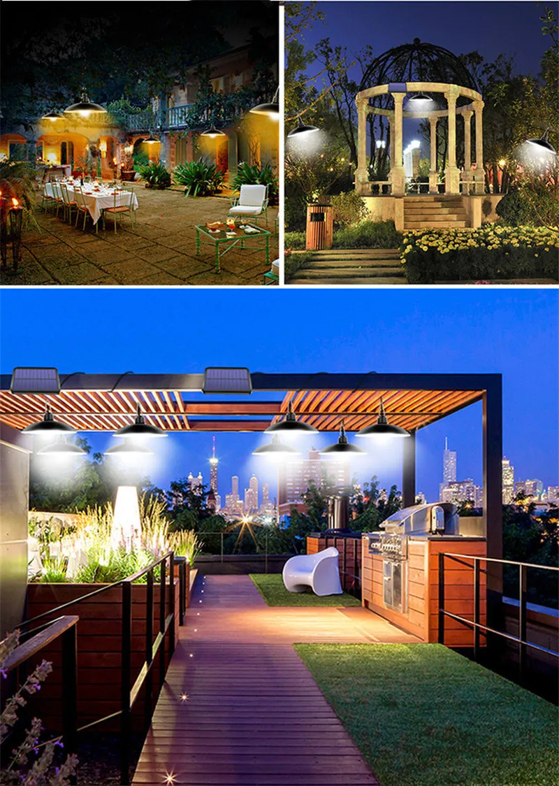 

Double Single Head Solar Pendant Light Outdoor Indoor Lighting Home Garden Lamp