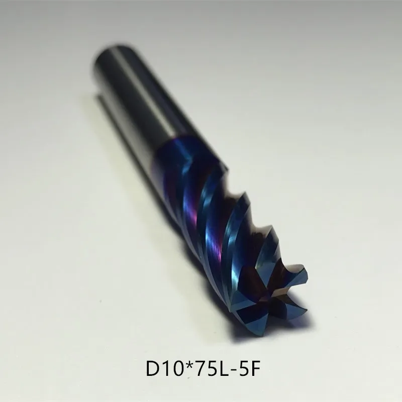 

HRC60 10mm*75L material carbide flat square end mill 5 five flutes,tungsten solid milling cutter for high-speed machine