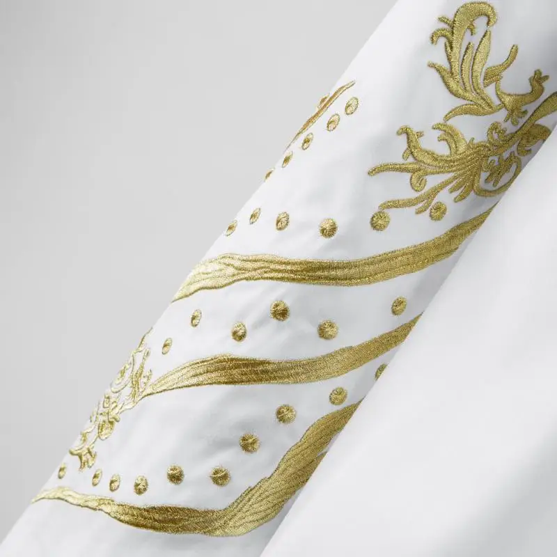 Minglu Gold Embroidery Mens Shirts Luxury Solid Solor Long Sleeve Mens Dress Shirts Plus Size 4xl Fashion Slim Fit Male Shirts