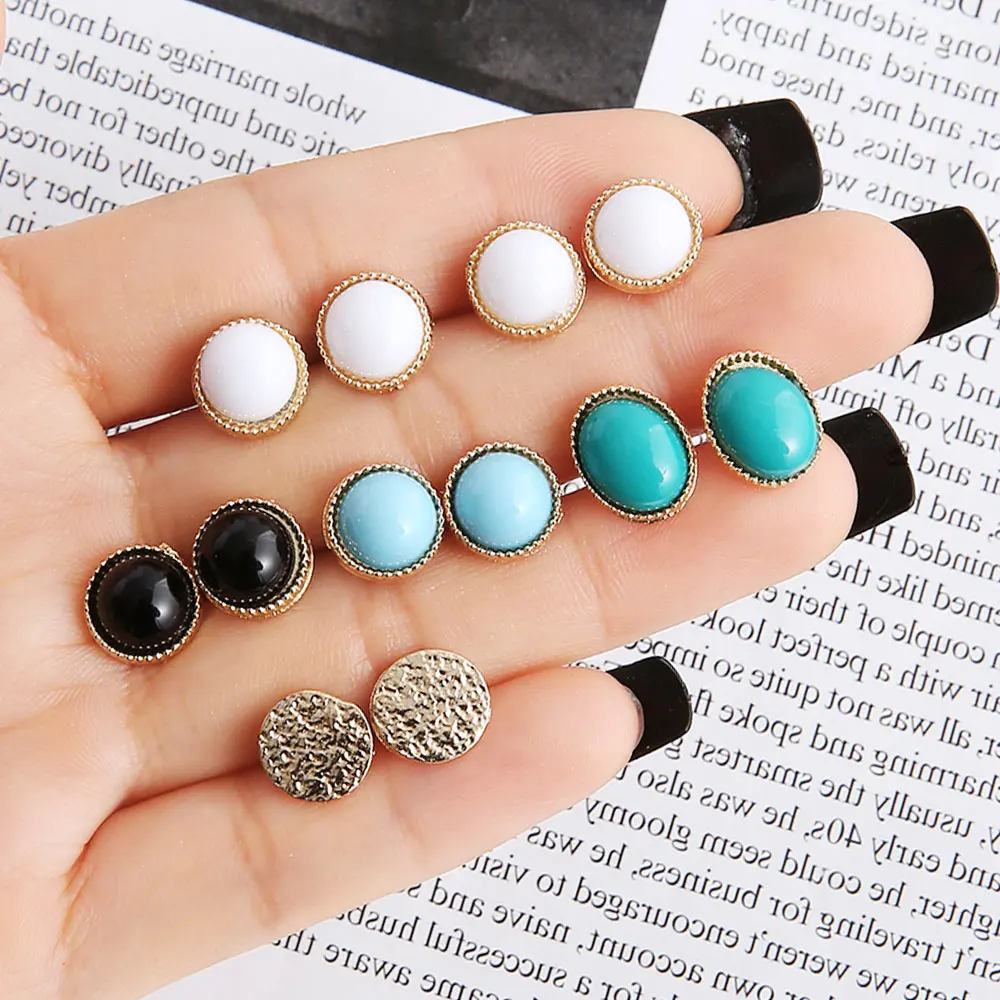 6 Paires/Set Femmes Vintage Cristal Boucles D'oreilles Bijoux Ear Stud Fashion boho Earrings 6 Paires/Set Femmes Vintage Cristal Boucles D'oreilles Bijoux Ear Stud Fashion boho Earrings