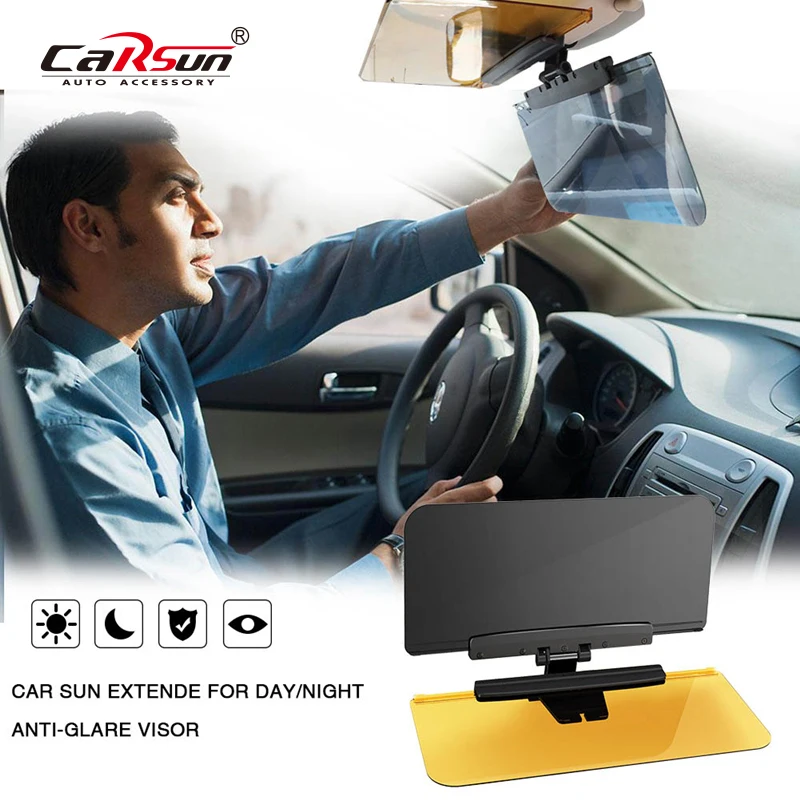 

CARSUN Car Sun Visor HD Anti Sunlight Day Night Vision Driving Mirror Anti-Dazzle Sunshade Fold Flip Clear View Interior Styling