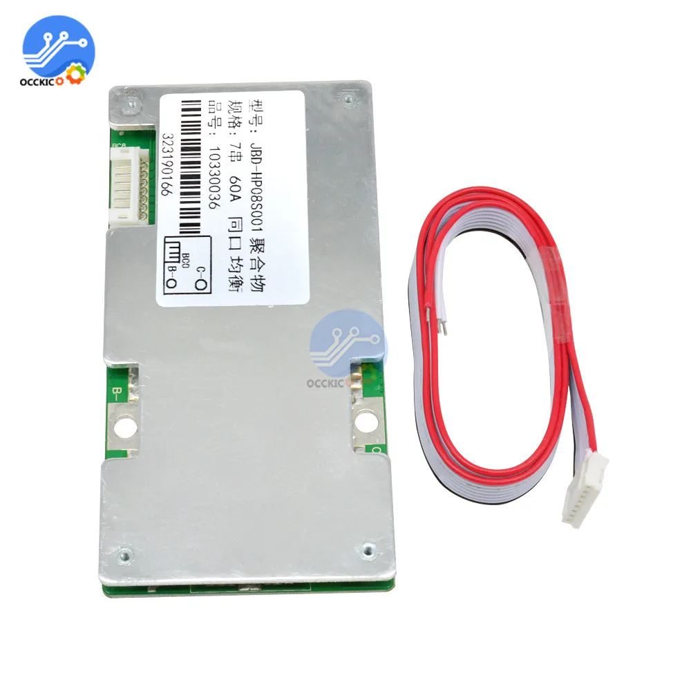 BMS 7S 24V 60A 18650 литиевая батарея Защитная плата активная балансировка Lipo PCB