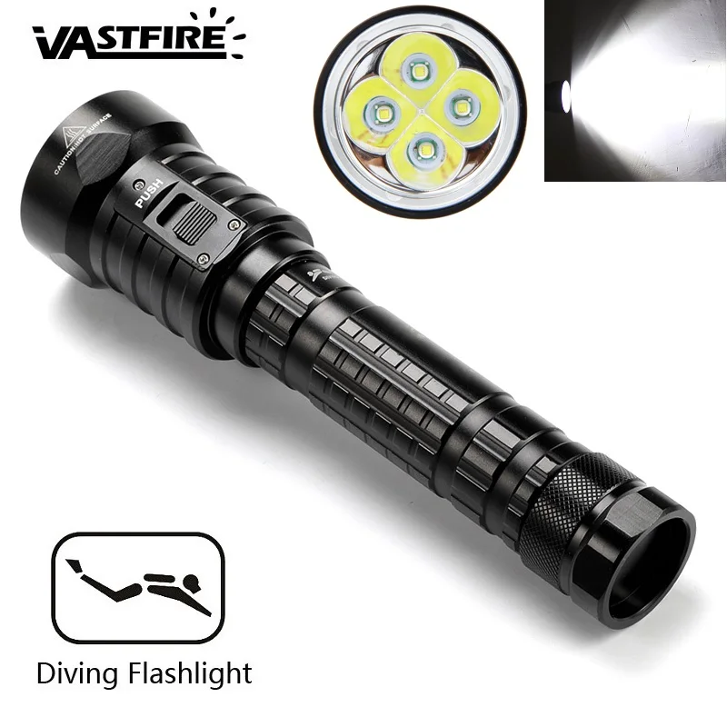 

Diving waterproof light LED Diving Flashlight IPX8 Waterproof 4 x XM-L L2 LED Torch Submarine Lamp 3 Modes 4000 Lumens Flashligh