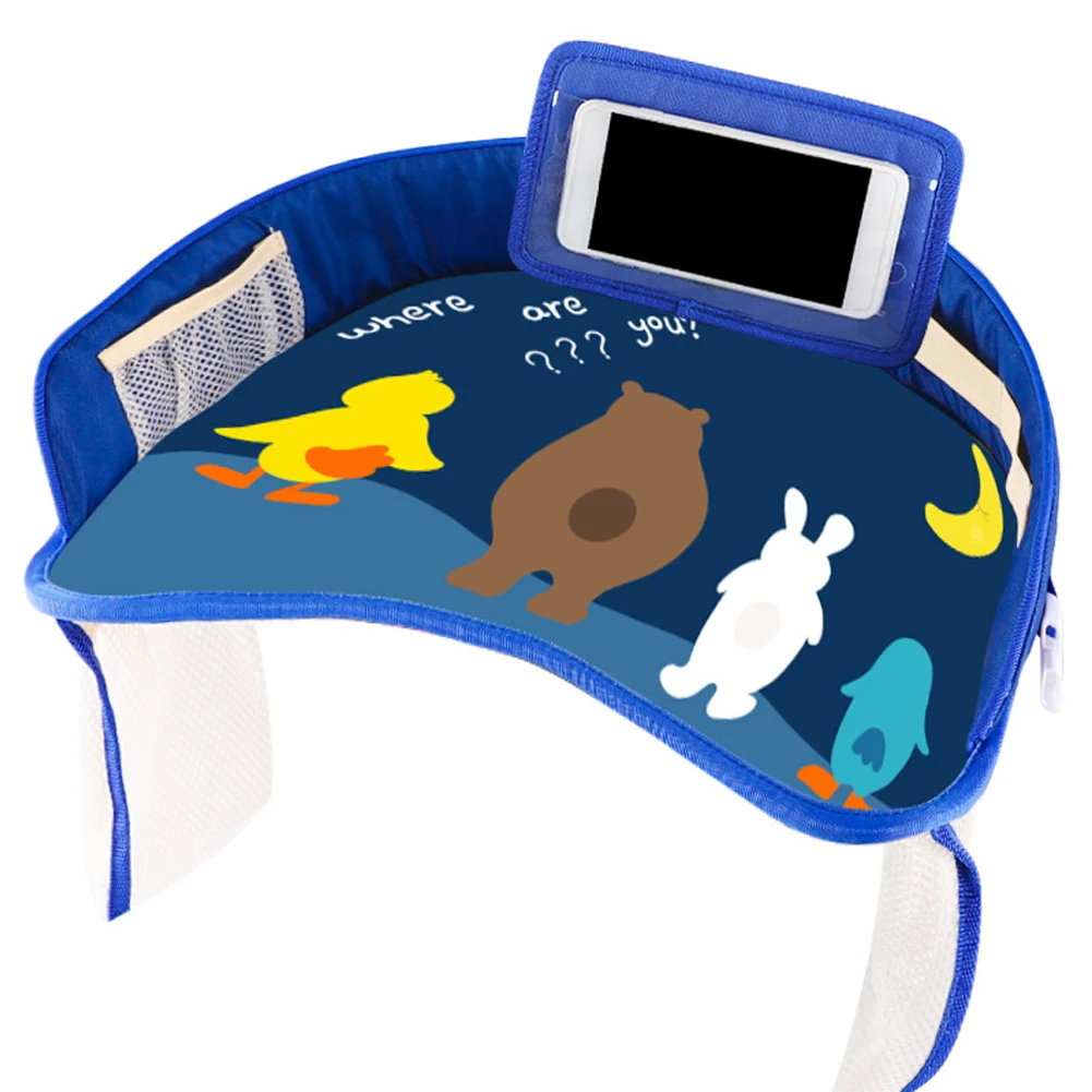 

Storage Waterproof Plate Multifunction Easy Install Infant Car Tablet Cartoon Pattern Safety Seat Tray Travel Water Holder Food