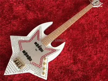 

TOP quality 4strings bass guitar;maple body,through maple neck;MEC pickups;mother of pearl inlay on birds eye maple fretboard;