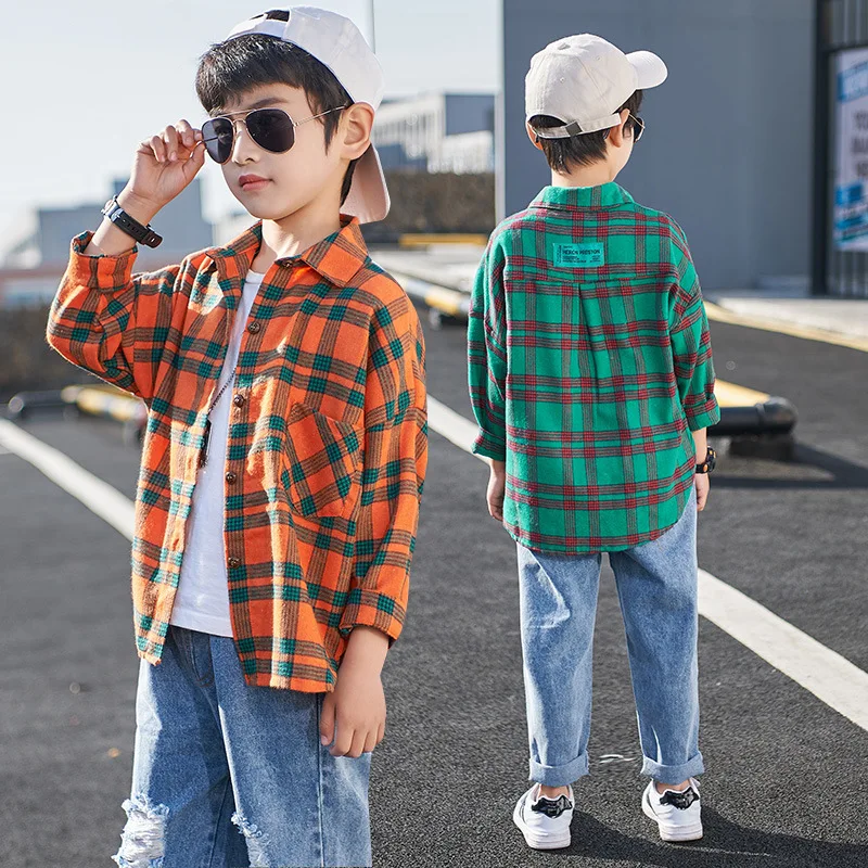 

BOY'S Spring Clothing 2020 New Style Set Casual Big Kid Versatile Trend Plaid Jeans Set 1855-d82