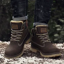 Мужские кожаные ботильоны; сезон осень-зима; зимние мужские ботинки на шнуровке; уличная спортивная обувь; теплые альпинистские сапоги