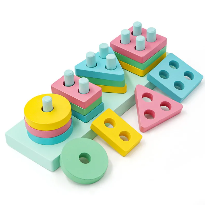 Математическая Геометрическая красочная познавательный строительный игрушка детская Датская Игрушка Головоломка Деревянные Монтессори Геометрическая сортировка по форме игрушки подарок ZXH