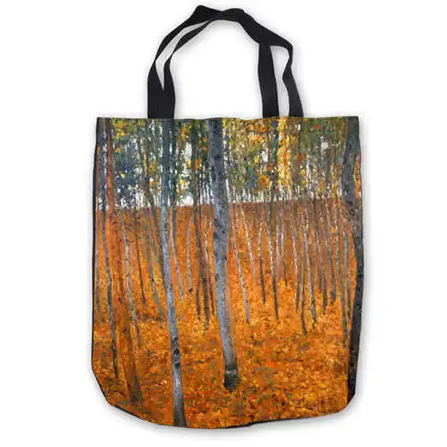Tote Bags Пользовательские холст Gustav_Klimt_(1) сумка сумки повседневная хозяйственная сумка пляжные сумки Складная 180911-02-15 - Цвет: Tote Bags
