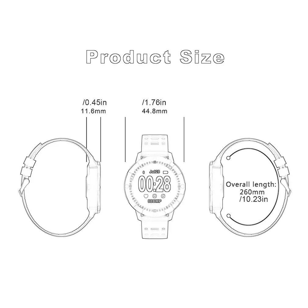 CF58 Smart Horloge Ip68 Водонепроницаемый Полный сенсорный экран Спортивный Браслет Hartslag умный Браслет Водонепроницаемый Прочный