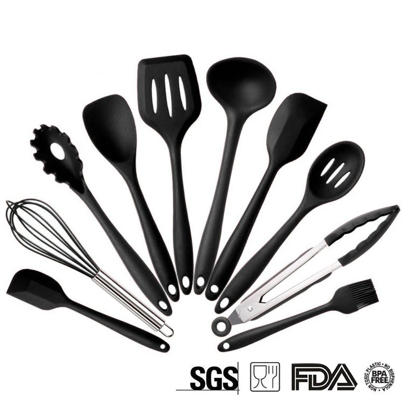 Vente 10 pièces 5 pièces Silicone ustensiles de cuisine ensembles résistant à la chaleur ustensiles de cuisine ustensiles de cuisine cuisine ensemble d outils accessoires