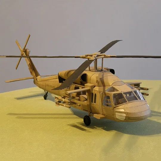 1:33 США Черный ястреб UH-60 вертолет DIY 3D бумажная карта Модель Строительный набор образовательных игрушек военная модель Строительная игрушка