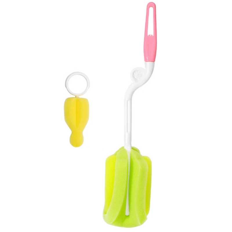 

1 Set Kids Baby Bottle Cleaning Brush Tool Nipple 360 Degrees Rotating Sponge Feeding Cup Straw Cleaner