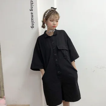 

Photo Shoot 2019 Korean-style Loose-Fit Versatile Cowboy Short Casual Onesie