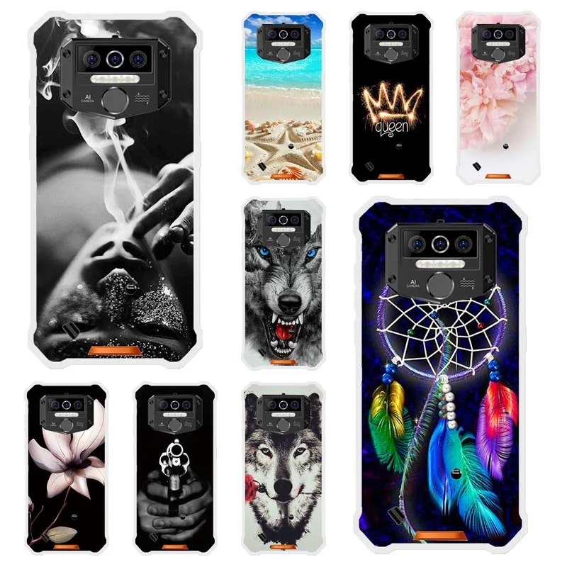 Мягкий чехол из ТПУ для Oukitel WP5 силиконовый с цветочным рисунком чехол-бампер
