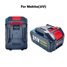 Used to replace 21V 2.0AH 4.0AH 6.0AH flat push large-capacity charging display power tool battery for Makita