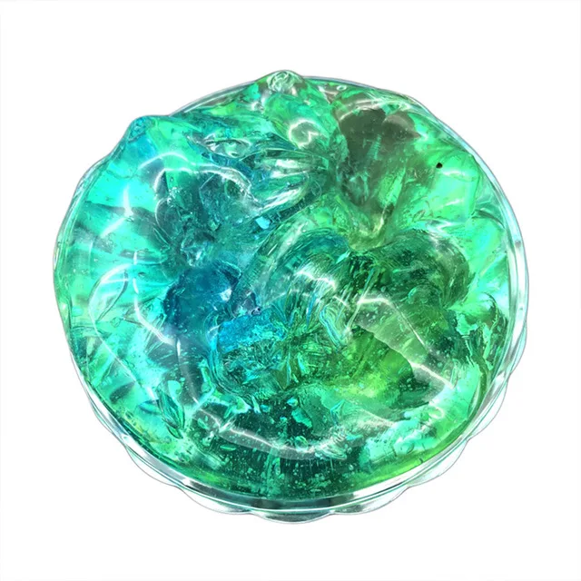Пушистый слайм поставки Goo DIY воздушный мягкий глиняный полимерный динамический пенопластовый шар легкий хлопок антистрессовый игровой тесто шпатлевка для детей - Цвет: Blue Green Slime