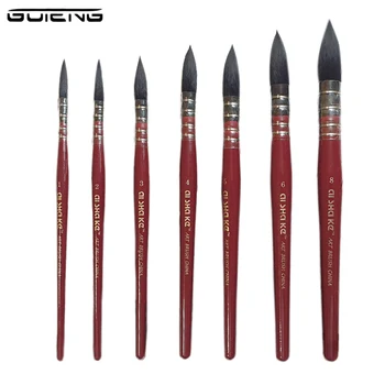 

Watercolor Paint Brushes Wooden Handle Round Squirrel Hair Painting Brush Tool for Art Painting, Gouache, Wash/Mop for Drawing