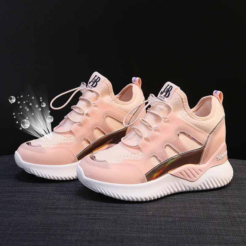 

Casual Shoes Women's 2019 New Style Thick Bottomed Elevator WOMEN'S Shoes Korean-style Versatile Athletic Shoes White Shoes